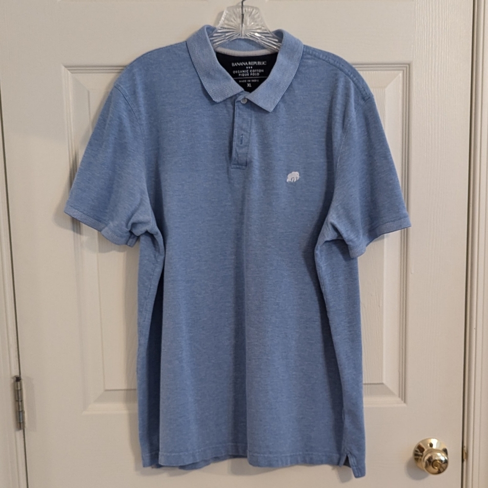 Banana Republic Men's Light Blue Short Sleeve Polo Shirt XL